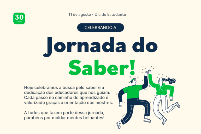 Feliz dia do Estudante, vamos celebrar a Jornada do Saber!